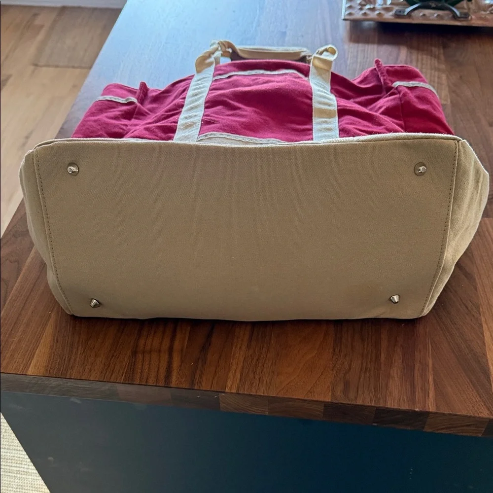 Red and Tan Tote Bag - Picture 2 of 4